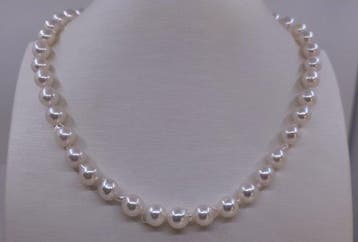 Halsketting 8x8.5mm Akoya parels, Nieuw