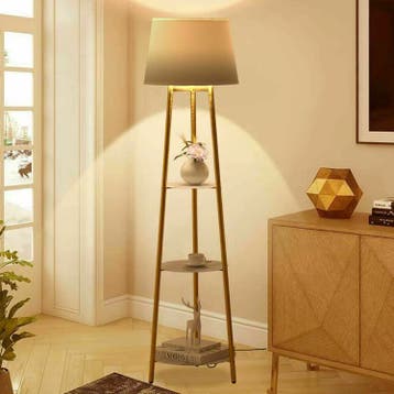 Moderne Driepoot LED Vloerlamp – Staande Lamp met Planken, Verzenden, Nieuw, 150 tot 200 cm