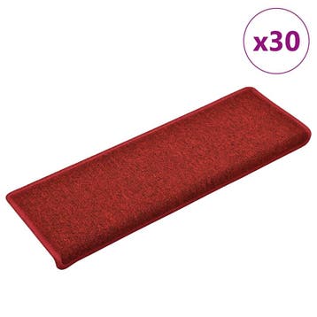 vidaXL Trapmatten 30 st 65x21x4 cm Röd Rechthoekige Rand, Verzenden, Nieuw