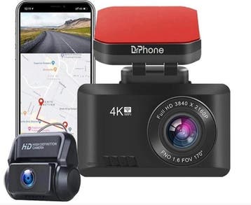DrPhone D07 – 4K Dash Cam + Achter Camera FULL HD – 170 Grad, Verzenden, Nieuw