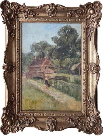 Henry John Yeend King (1855-1924) - Girl in landscape, Antiek en Kunst, Kunst | Schilderijen | Klassiek