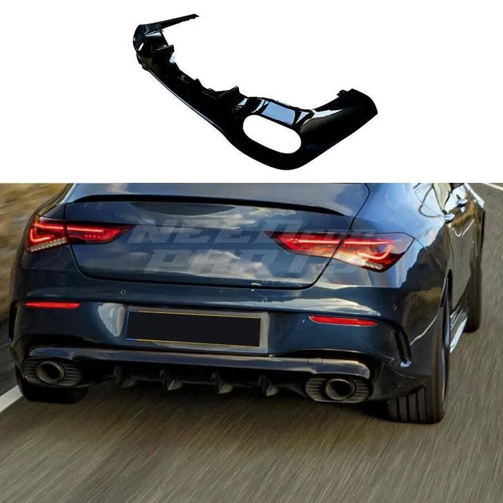 Diffuser With Black Exhaust Tips Voor Mercedes CLA X118/C118, Auto-onderdelen, Carrosserie en Plaatwerk, Ophalen of Verzenden
