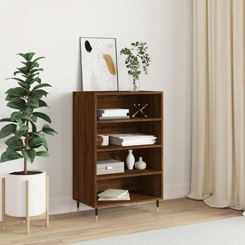 vidaXL buffetkast 57x35x90 cm bewerkt hout bruin eikenkleur, Huis en Inrichting, Kasten | Buffetkasten, Verzenden, Nieuw, 50 tot 100 cm