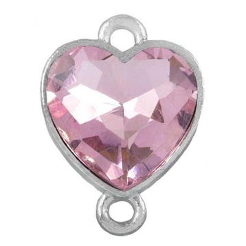 Tussenstuk Crystal glas hartje  19 x 14 x 6,5 mm oogjes:., Ophalen of Verzenden, Nieuw, Tussenstuk of Tussenkraal