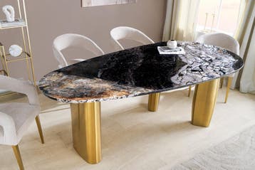 Design eettafel BIO 200cm grijs wit bruin natuursteen marmer, Ophalen of Verzenden, Nieuw