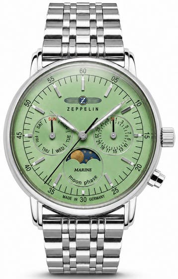 Zeppelin 8637M-4 LZ 14 Marine horloge 36 mm, Overige merken, Staal, Verzenden, Polshorloge