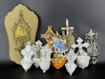Wijwatervat (10) - 1850-1900 - Verzameling van 10 antieke