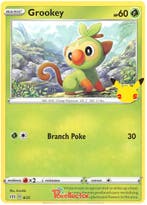 Grookey 08/25 Promo 25TH ANNIVERSARY MC DONALDS, Ophalen of Verzenden, Nieuw, Losse kaart, Foil
