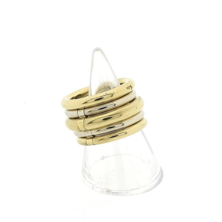 Pomellato bicolor gouden tubolare ring, Sieraden, Tassen en Uiterlijk, Ringen, Dame, Overige kleuren, 17 tot 18, Gebruikt, Goud