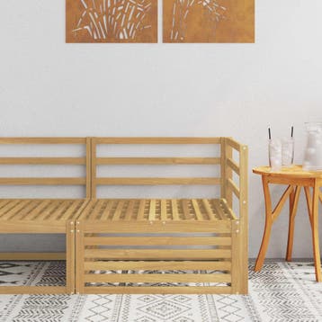 vidaXL Buiten Hoek Sofa Massief Acaciahout Wit 83 x 83 x 73, Verzenden, Nieuw