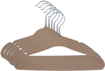 MamaLoes Kledinghangers Velvet Beige 8 stuks, Kleding | Dames, Kledinghangers, Verzenden, Nieuw