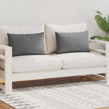 vidaXL Buitenkussens 60x40 cm grijs 2 st, Verzenden, Nieuw, Grijs