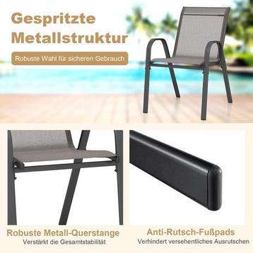 2dekans | Coast Tuinstoelen - Set van 4 - Stapelbaar - Max., Ophalen of Verzenden, Zo goed als nieuw