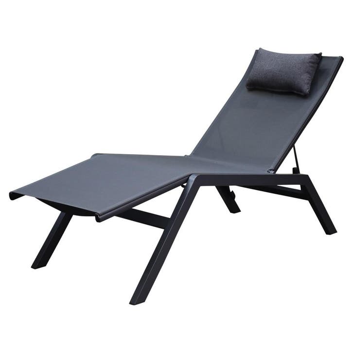 Monaco ligbed antraciet textileen, Tuin en Terras, Ligbedden, Nieuw, Aluminium, Ophalen of Verzenden