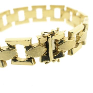 Gouden Bismarck schakelarmband, Ophalen of Verzenden, Gebruikt, Goud, Goud