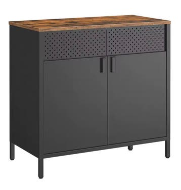 Nieuwe Industriële Stalen Opbergkast – Dressoir Zwart Staal, Verzenden, Nieuw, Metaal, Met klep(pen)