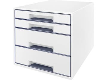 Veiling - Leitz WOW desk cube 4 laden wit/grijs, Nieuw in verpakking