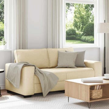 vidaXL 2-zitsbank crème 180x77x82 cm stof, Verzenden, Nieuw, Tweepersoons, Stof