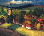Toon Vijftigschild (1902-1981) - Zomers Landschap met Molen