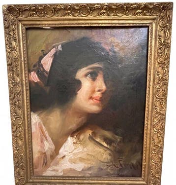 Mario Pobbiati (1887-1956) - Ritratto di una giovane