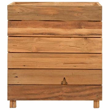 vidaXL Plantenbak verhoogd 50x40x55 cm gerecycled teakhout, Tuin en Terras, Verzenden, Nieuw, Minder dan 60 cm, 30 tot 60 cm