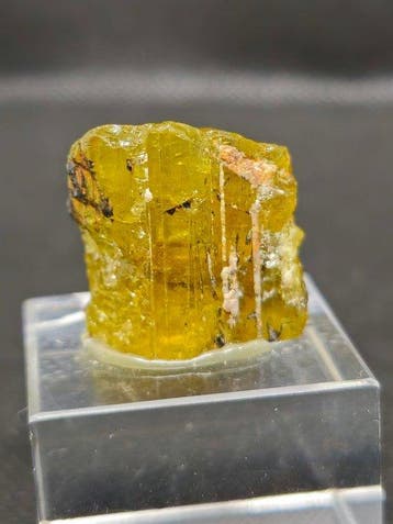 Canarygeel tourmalijn Elbaïet kristal Mineralencollectie -