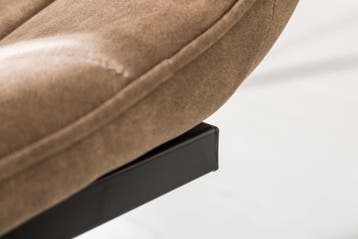 Design sledestoel MIAMI taupe bruin metalen frame mat zwart, Huis en Inrichting, Stoelen, Ophalen of Verzenden, Nieuw