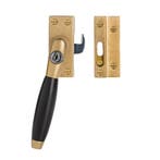 Raamsluiting getrommeld messing met slot Klassiek links -..., Doe-het-zelf en Verbouw, Hang- en Sluitwerk, Ophalen of Verzenden