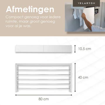 Velaryon Wanddroogrek 80cm wit, Ophalen of Verzenden, Nieuw