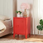 Nachtkastje Inari metaal 57x40x30 cm rood [en.casa], Verzenden, Nieuw