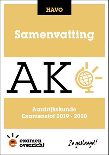 ExamenOverzicht - Samenvatting Aardrijkskunde HAVO, Boeken, Verzenden, Gelezen, ExamenOverzicht