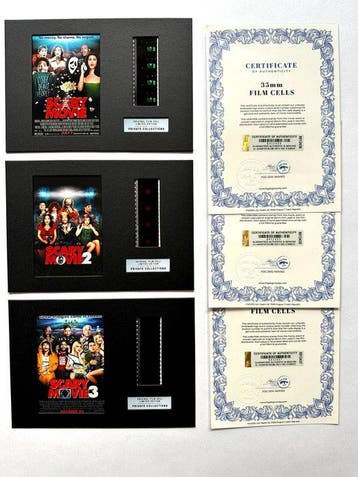 Scary Movie – Rare Set of 4 Mounted 35mm Film Cells –, Nieuw