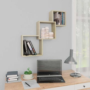 vidaXL Wandschappen kubus 68x15x68 cm spaanplaat sonoma, Verzenden, Nieuw