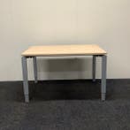 verstelbaar bureau 120x80 cm, Grijs metalen poten - Ahorn, Ophalen of Verzenden, In hoogte verstelbaar, Gebruikt