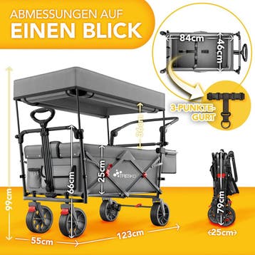 TRESKO® Bolderkar - Opvouwbaar - Bolderwagen - Grijs •, Caravans en Kamperen, Verzenden, Zo goed als nieuw