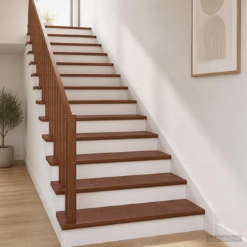 vidaXL Trap Tread 4 st 120 x 30 x 2 cm Donkerbruin Massief, Doe-het-zelf en Verbouw, Verzenden, Nieuw
