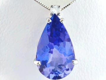 Zonder minimumprijs - Ketting met hanger - 18 karaat Witgoud