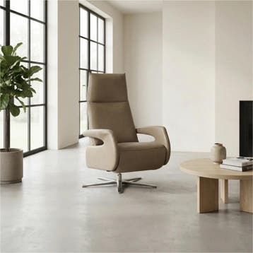 Leren relaxfauteuil Note - Granada Taupe (taupe/bruin) -, Huis en Inrichting, Fauteuils, Nieuw, Ophalen of Verzenden, 50 tot 75 cm