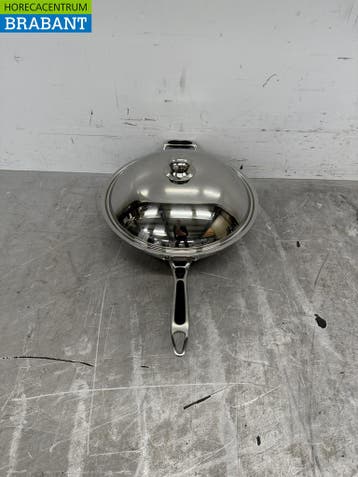 RVS Universele inductie wokpan wok met deksel 36 cm Horeca, Ophalen of Verzenden, Nieuw zonder verpakking