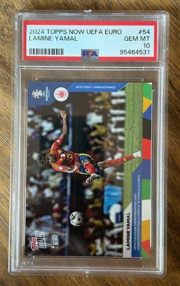 2024 Topps Topps Now UEFA Euro Lamine Yamal #54 Graded card, Nieuw