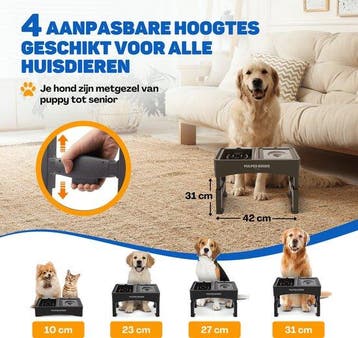 2dekans | Vulpes Goods® Pets - Voerbak Hond met Standaard -, Dieren en Toebehoren, Ophalen of Verzenden, Zo goed als nieuw