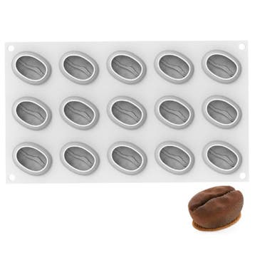 Silikomart Siliconen Bakvorm Koffie (15x) 5x3,8cm + Cutter, Hobby en Vrije tijd, Taarten en Cupcakes maken, Verzenden, Nieuw