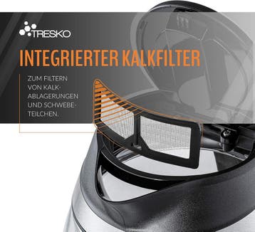 Waterkoker glas - met LED - 1.8L - 2200W - Zilver - TRESKO, Witgoed en Apparatuur, Waterkokers, Verzenden, Zo goed als nieuw