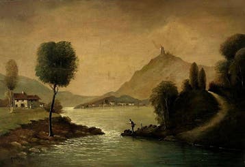 Scuola italiana (XIX-XX), firmato A. Serra - Paesaggio, Antiek en Kunst, Kunst | Schilderijen | Klassiek