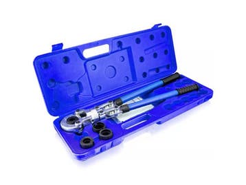 Veiling - Krimptang hydraulisch 4-delig Incl. Koffer & toebe, Nieuw