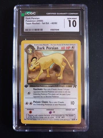 Pokémon - 1 Graded card - Dark Persian 42/82 First edition -, Nieuw