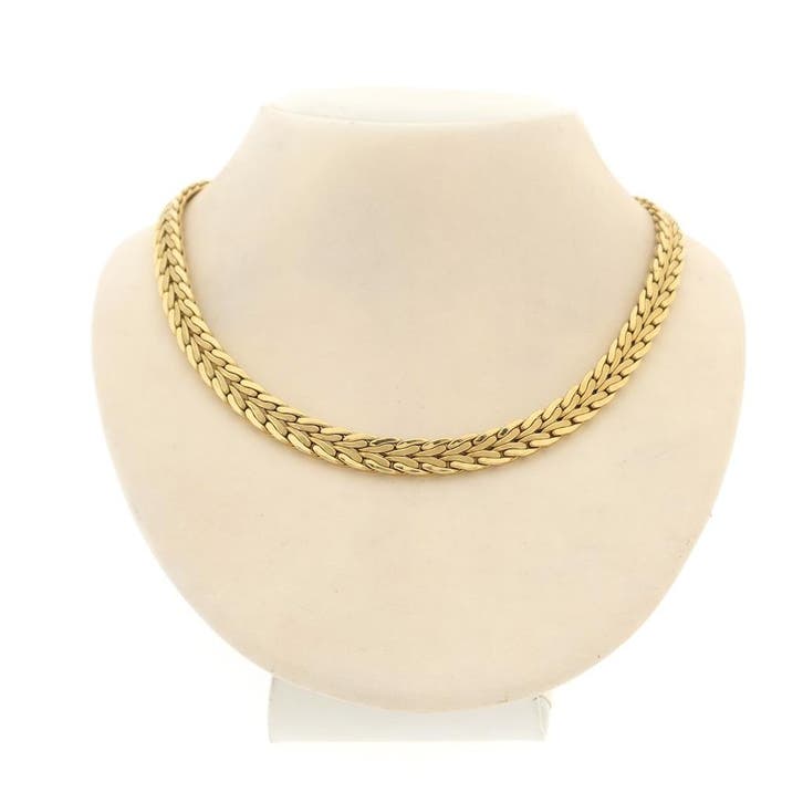 Gouden vossenstraat collier. (Ketting), Sieraden, Tassen en Uiterlijk, Kettingen, Overige kleuren, Gebruikt, Goud, Ophalen of Verzenden