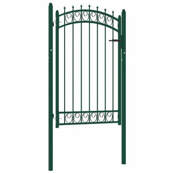 vidaXL Poort met speerpunten 100x150 cm staal groen, Verzenden, Nieuw