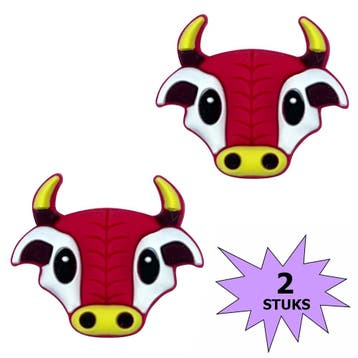 Fako Bijoux - Tennisdemper - Stier - Bull - Rood - 2 Stuks, Verzenden, Nieuw