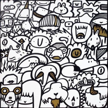 Kev Munday - Searching For Gold, Antiek en Kunst, Kunst | Schilderijen | Modern